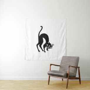 Tenture chat menaçant