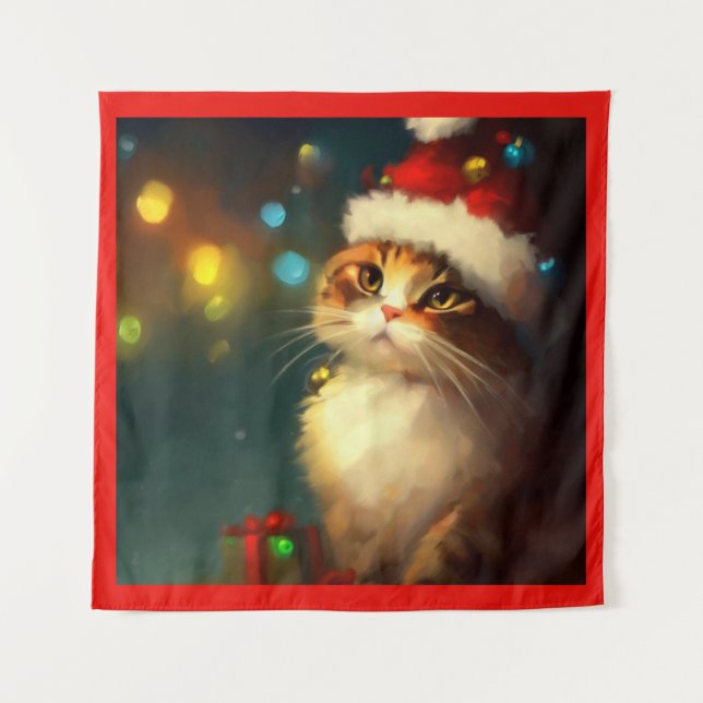 Tenture Chat Noël 3 (Devant)