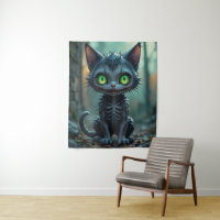 Chat noir gothique Halloween Vibes de forêt enchan