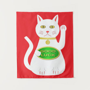 Tenture Chat Oriental Lucky