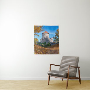 Tenture Château médiéval entouré de forêt