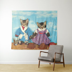 Tenture chatons tabby sur la plage