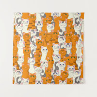 Chats blancs et gingembre motif yeux verts yeux bl