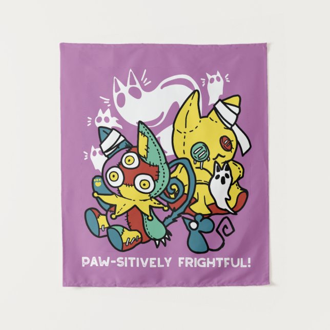 Tenture Chats déplaisants Halloween Art : Paw-sitly Fright (Devant)