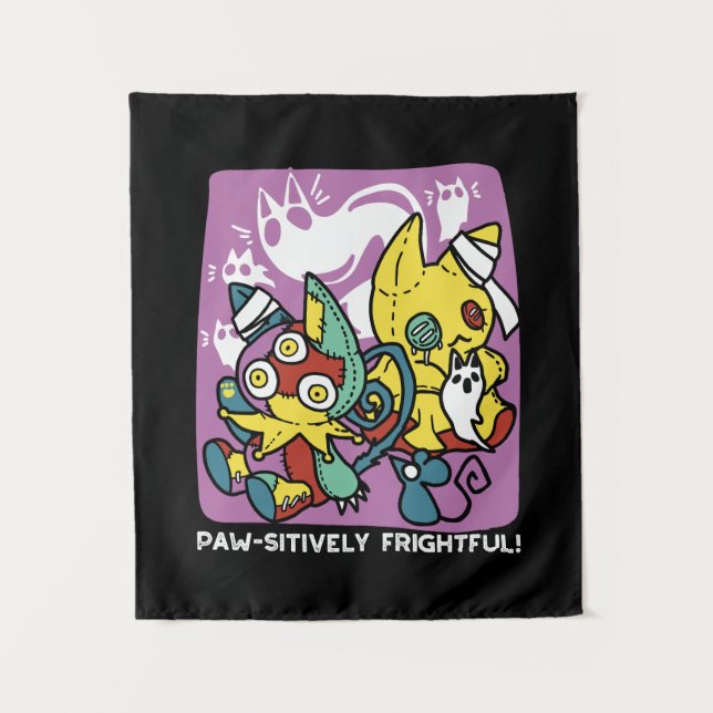 Tenture Chats déplaisants Halloween Art : Paw-sitly Fright (Devant)