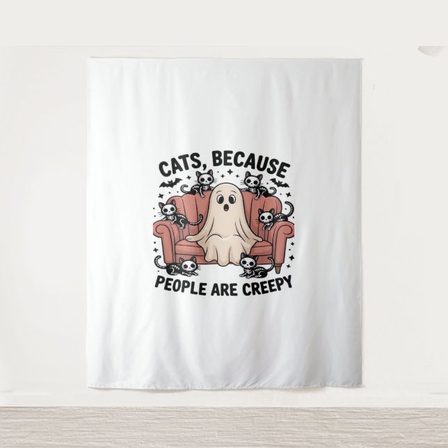 Tenture Chats Parce Que Les Gens Sont Déplaisants Fantôme  (Devant)