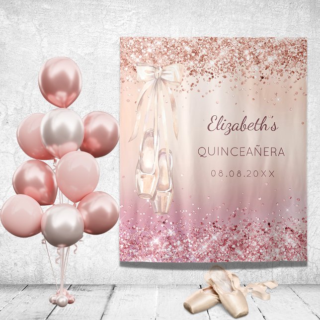 Tenture Chaussures de ballerine à paillettes rose et or ro (Créateur téléchargé)