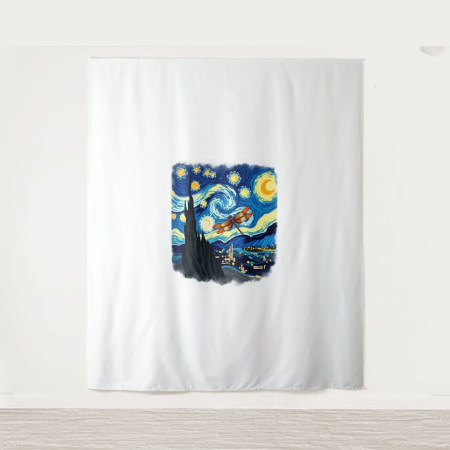 Tenture Chemise Dragonfly artistique Van Gogh Starry Night (Devant)