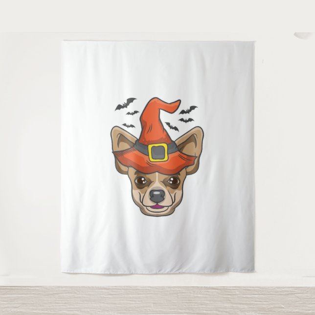 Tenture Chemise Halloween sorcière Chihuahua costume cadea (Devant)