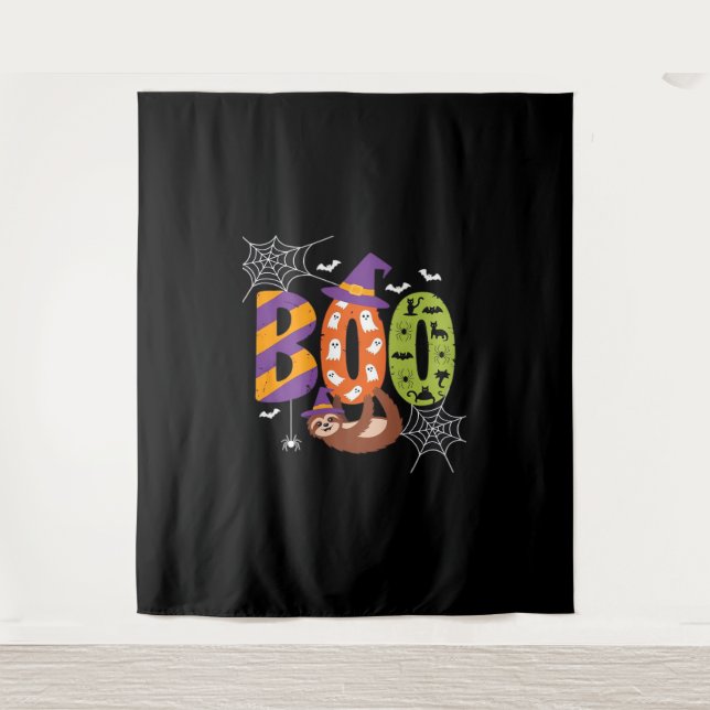 Tenture Chemise T Essentielle Halloween Sloth Boo Lazy (Devant)