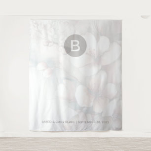 Tenture Cherry Blossom Monogram Mariage fond