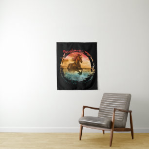 TENTURE CHEVAL COURANT SUR LE PAYSAGE MARIN DU LITTORAL