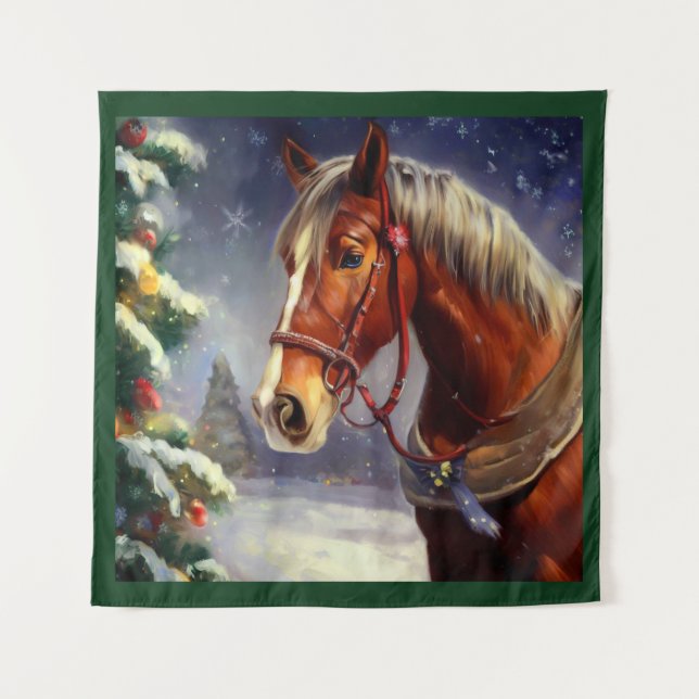 Tenture Cheval de Noël 1 (Devant)