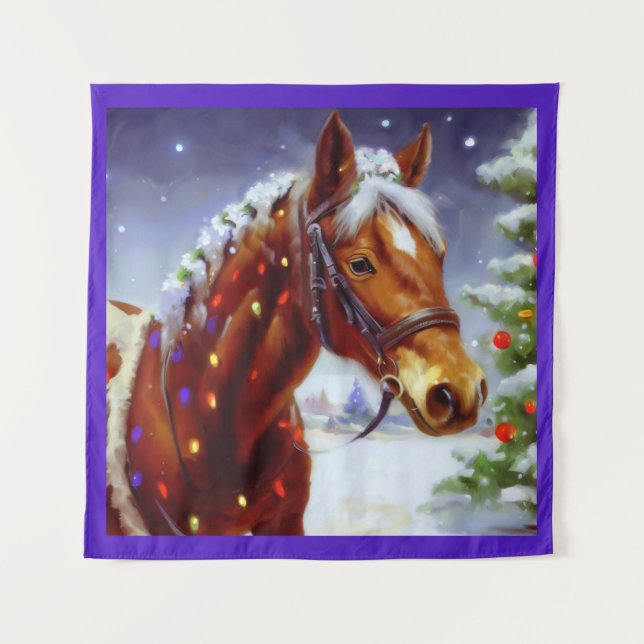Tenture Cheval de Noël 3 (Devant)