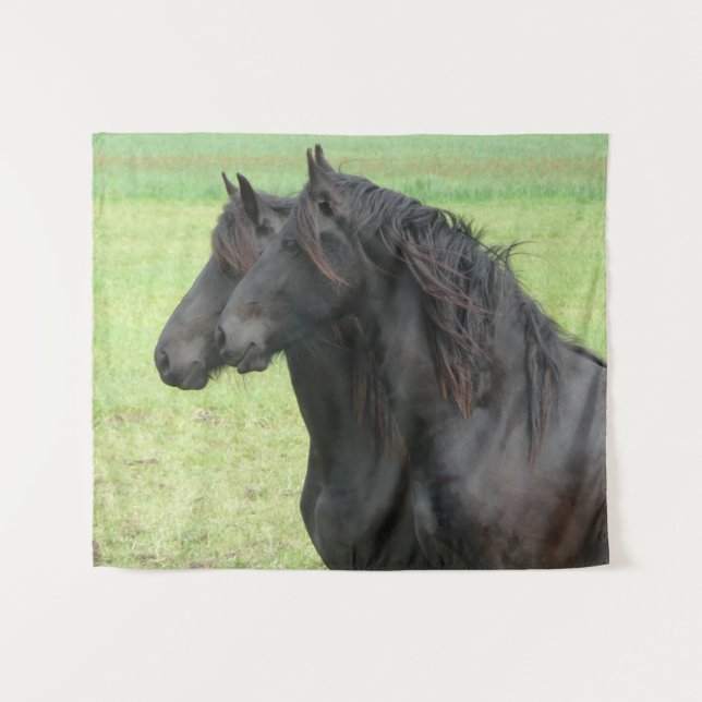 Tenture Cheval friésien (Devant (Horizontal))
