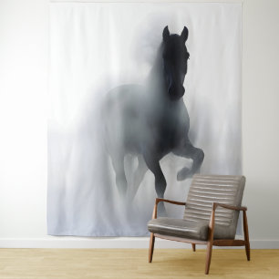 Tenture Cheval majestueux dans le brouillard – Abstrait mi