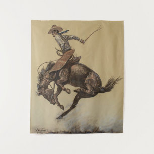 Tenture “Cheval qui rue” Art western par Will James