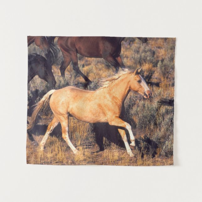 Tenture Chevaux courir un ranch Ponderosa (Devant (Horizontal))