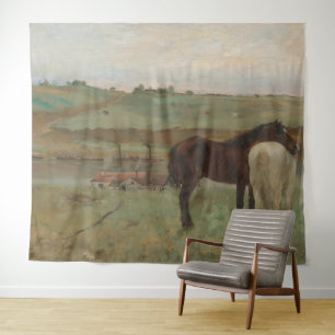 Tenture Chevaux dans une prairie, Peinture à l'huile, Edga