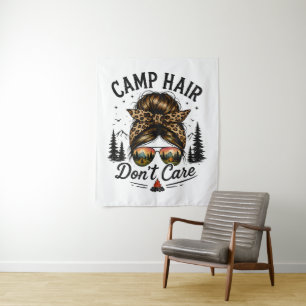 Tenture Cheveux de camping, on s'en fiche, chignon désordo