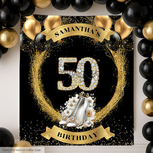 Tenture Chic 50e Anniversaire Diamants Numéros talons haut
