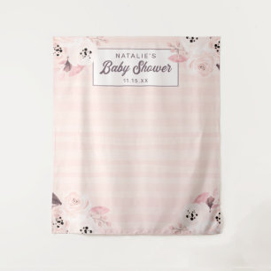 Tenture Chic Blush & Peach Floral Photography Arrière - pl