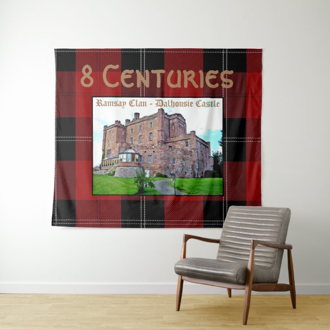 Tenture Chic écossais Ramsay Clan Castle Tartan Tapestry (En situation (horizontale))
