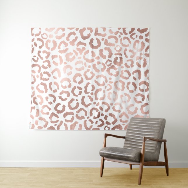 Tenture Chic Rose Gold Leopard Cheetah Poster de animal (En situation (horizontale))