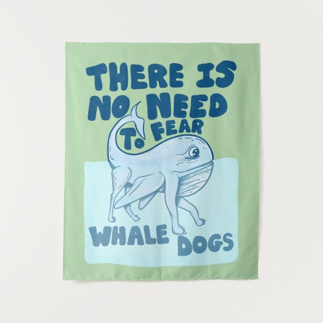 Tenture Chien baleine créature drôle (Devant)