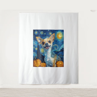 Tenture chien chihuahua souriant nuit étoilée par Van Gogh