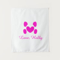 Chien coeur patte rose animal familier ajouter nom
