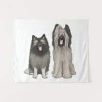 Chiens de dessin animé Keeshond et Briard Cute