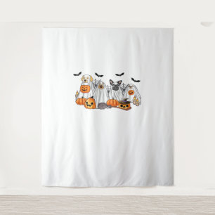 Tenture Chiens en costumes fantômes Halloween T-shirt clas
