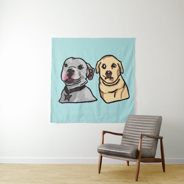 Tenture Chiens Mignons Mèmes (En situation)