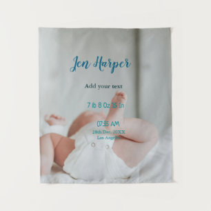 Tenture Chiffres de naissance bébé ajouter nom lieu date d