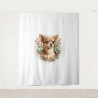 Chihuahua mignon chien de belles fleurs fille