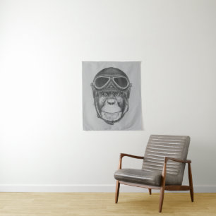 Tenture Chimpanzé vintage de casque
