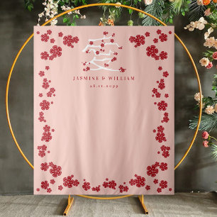 Tenture Chinese Love Red Cherry Blossoms