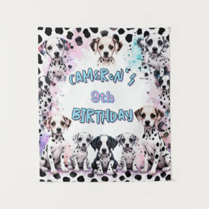 Tenture Chiot Dalmatien Adorable Anniversaire Aquarelle