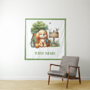 Tenture Chiot personnalisé de la forêt mignon