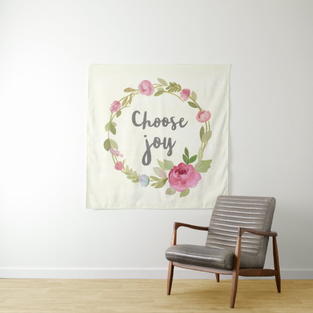 Tenture Choisissez les roses en pastel roses de la joie | (En situation (horizontale))