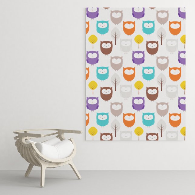 Tenture Chouettes de dessin (Créateur téléchargé)