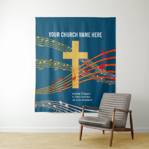 Tenture CHRIST LE CENTRE Culte chrétien