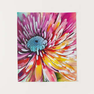Tenture Chrysanthemum Fleur Art Abstrait Floral coloré