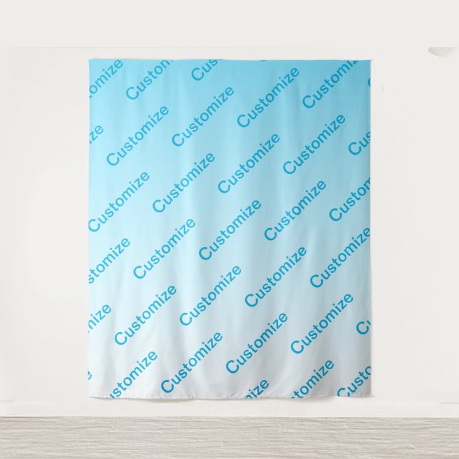 Tenture Ciel bleu (couleur changeable) Motif Ombre et text (Devant)