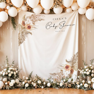 Tenture CIERA Baby shower de Pampas en Terracotta Bohème