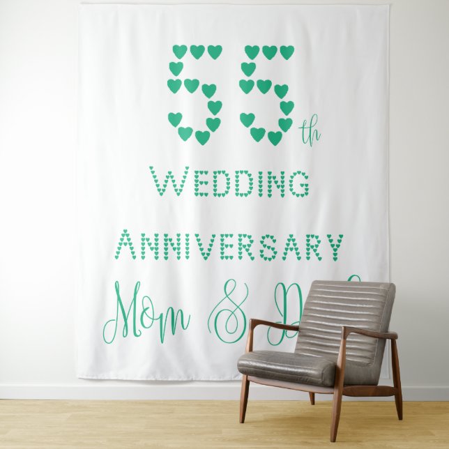 Tenture cinquante-cinquième L'anniversaire de mariage (En situation)