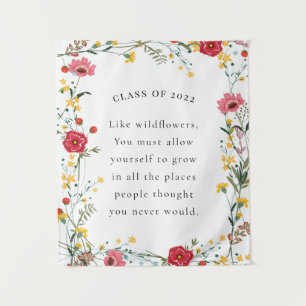 Tenture Citation de remise de diplôme de fleur sauvage