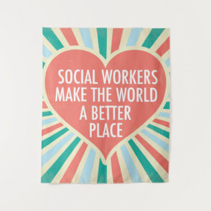 Tenture Citation de travail social inspirationnel Coeur Co