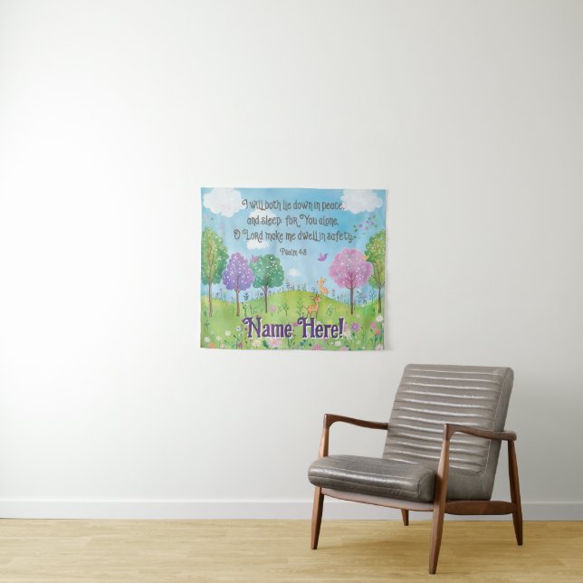 Tenture Citation de verset biblique pour la chambre de béb (En situation (horizontale))